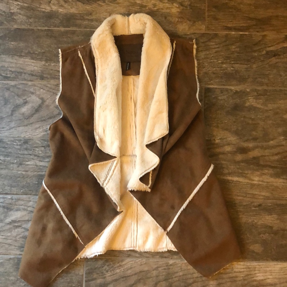 Faux Suede and Fur Vest